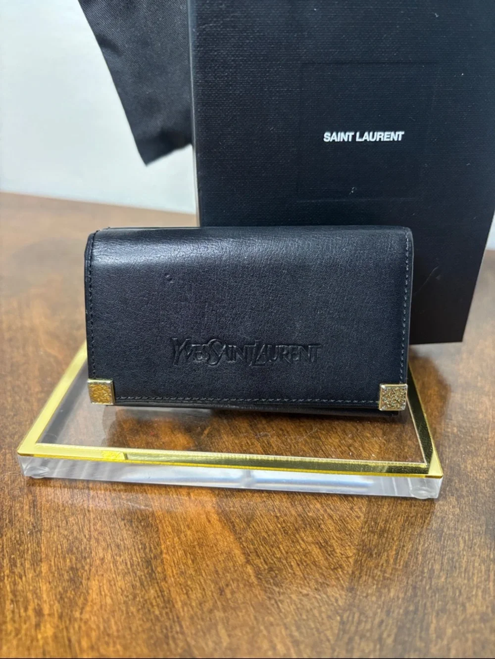 Yves Saint Laurent Black Leather Key & Card Holder Wallet- Full Inclusion - Picture 3 of 16